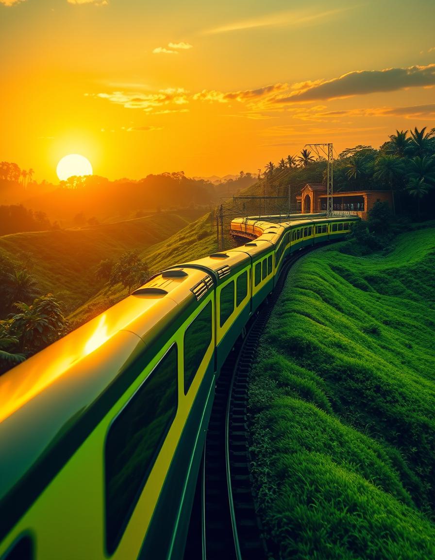 Train with Sunset