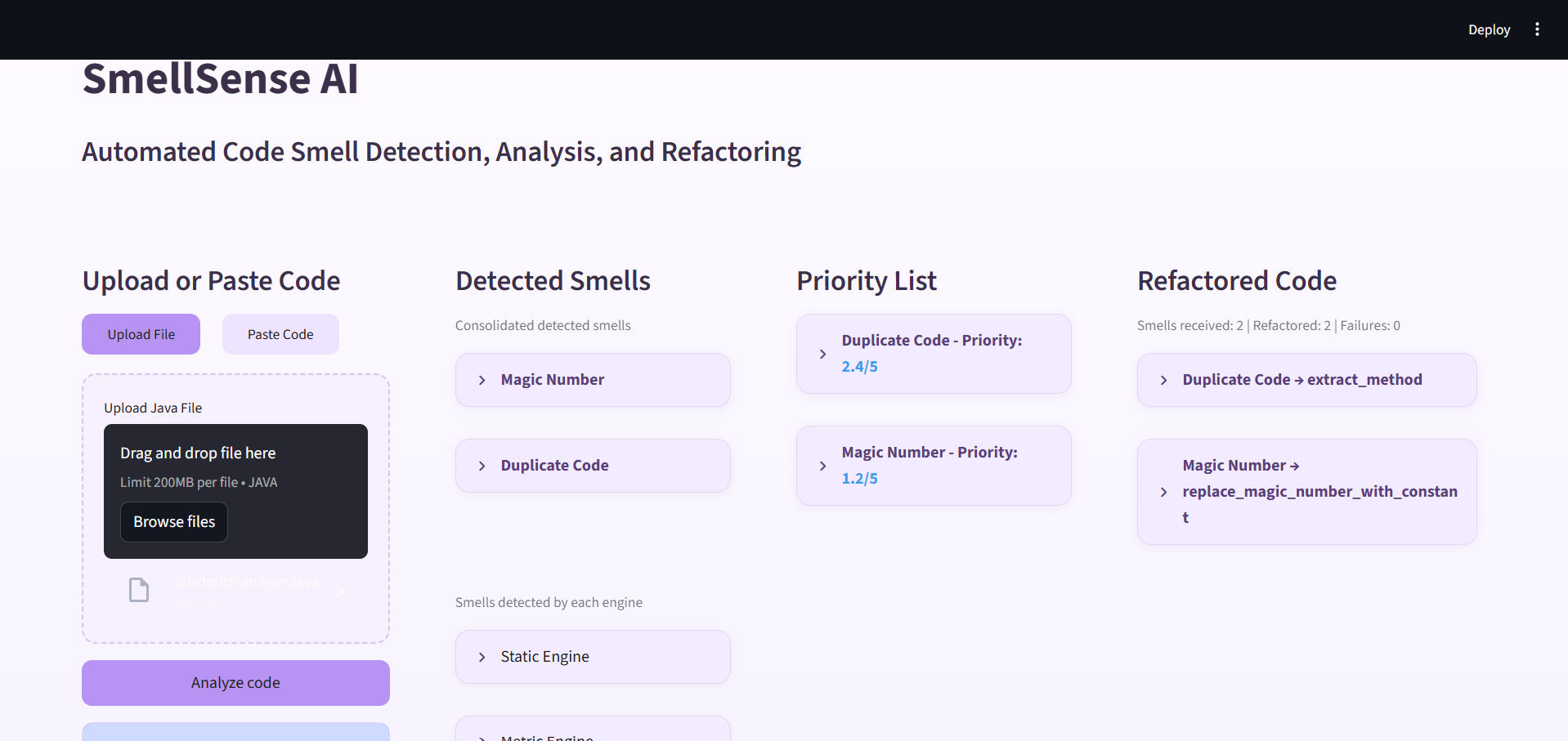 Chatbot Result Interface - Initial Output