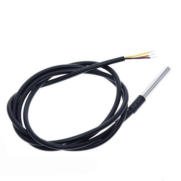 Stainless steel DS18B20 temperature probe with a wired 1-Wire connection