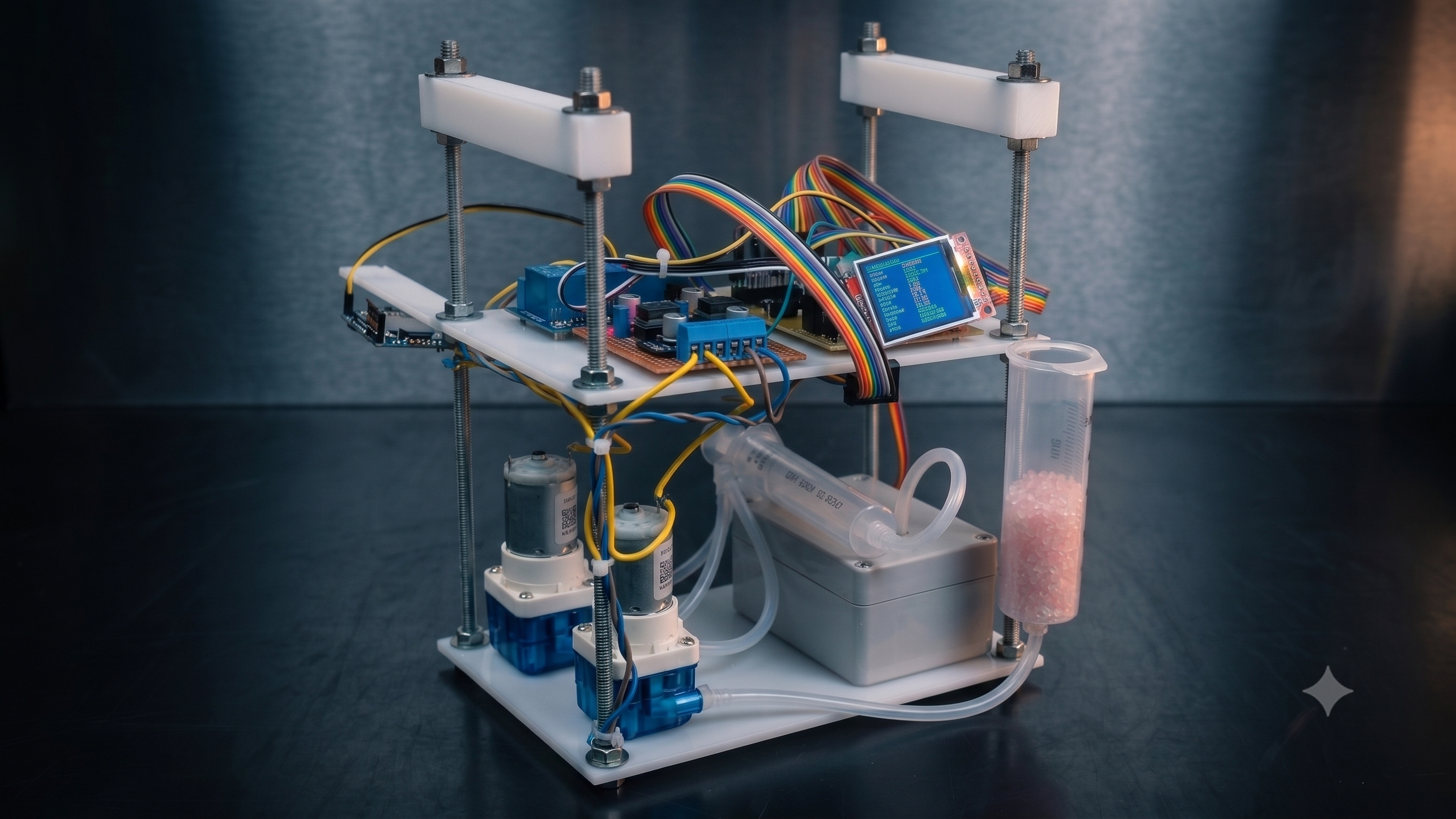 Spectra Leaf hardware design integrating controller boards, a display, pumps and a sample chamber