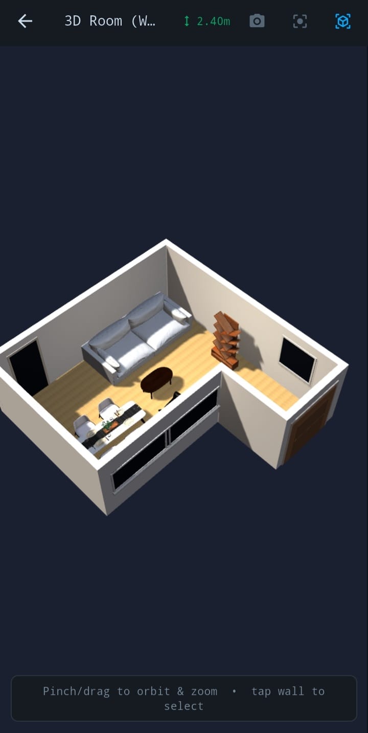 3D visualization with furniture placed