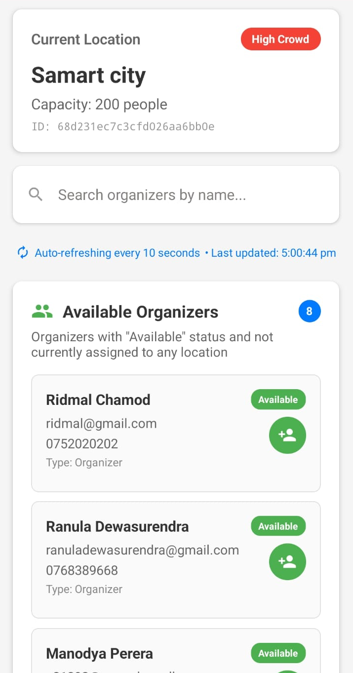 Assign Organizers
