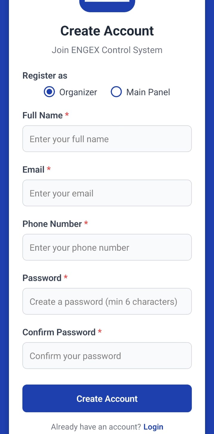 Register Screen