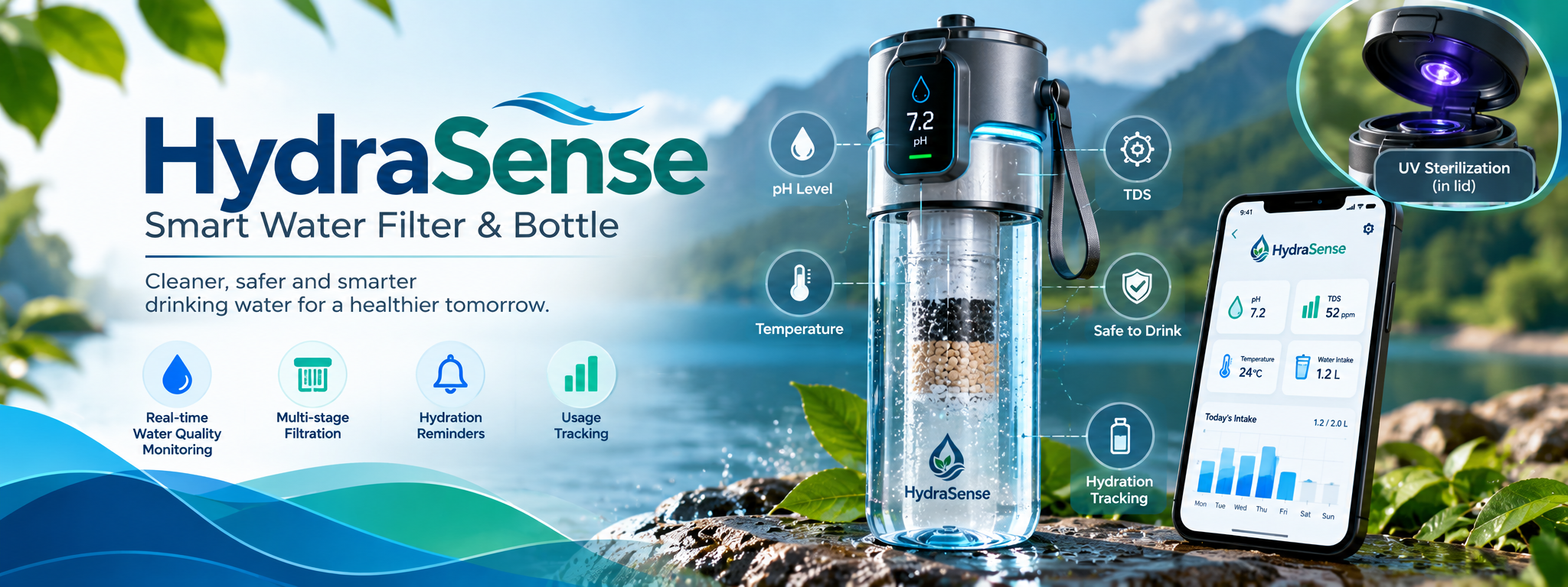 HydraSense Smart Water Bottle