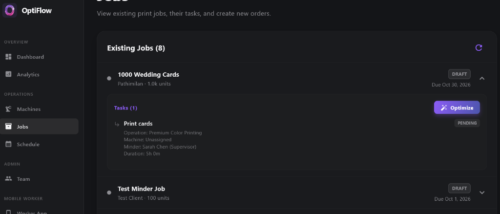 Job Management and Optimization Trigger