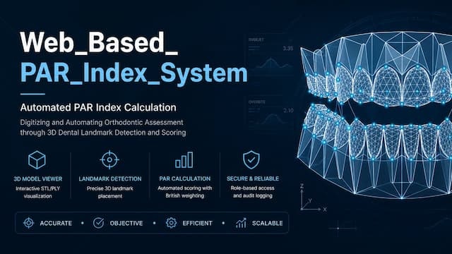 Project cover graphic summarising the 3D model viewer, landmark detection, PAR calculation, and security features
