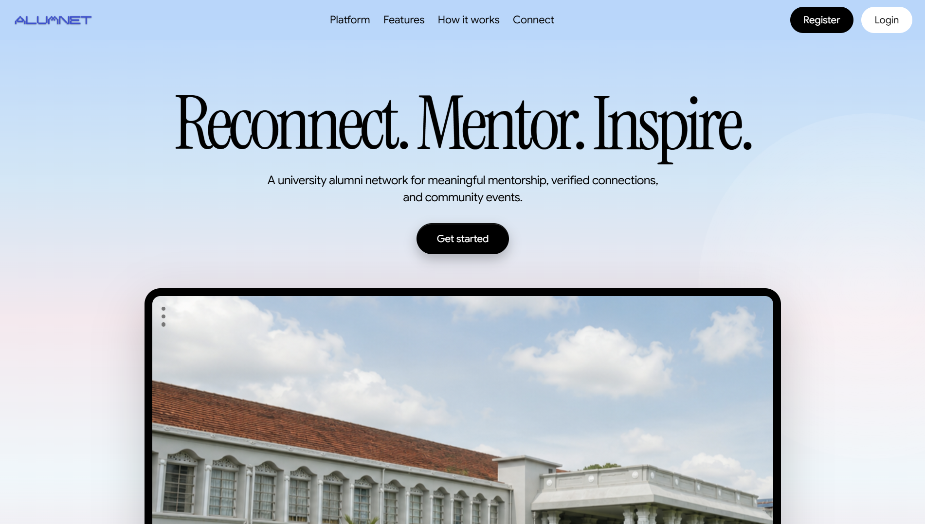 ALUMNET landing page