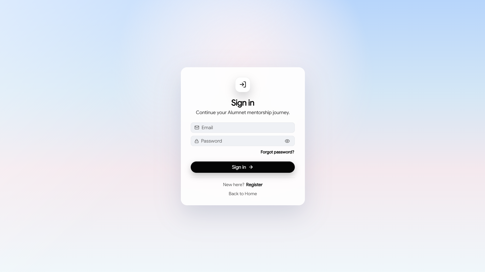 ALUMNET login page