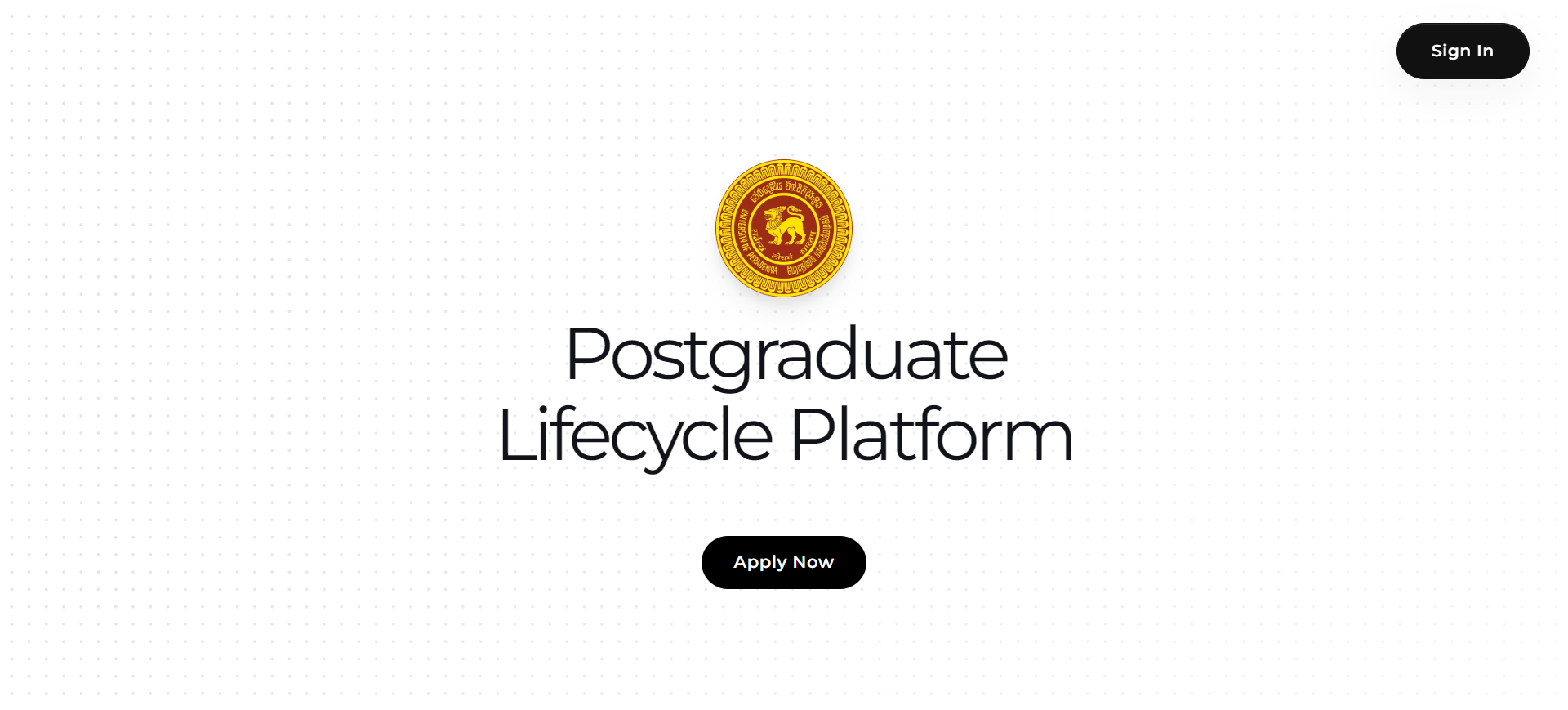 PGLMS landing page