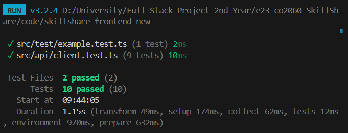 Frontend Vitest Results